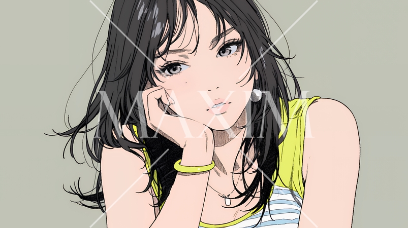 疑問や心配事、不快感、不満などを感じを感じて眉を潜めている若い女性