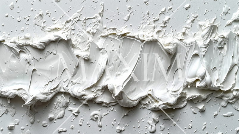 白地に白い油絵の具を盛り付けた背景イメージ