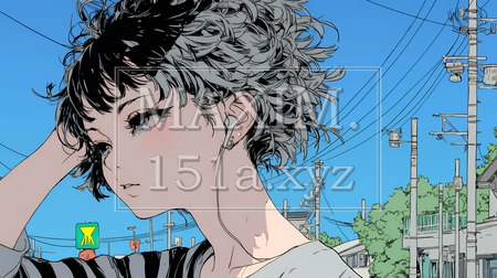 髪をいじる若い女性｜髪型や身だしなみを気にする女性のイラスト素材（イラストID:8498600-20586）