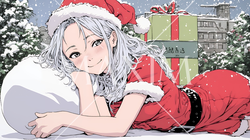 女性のサンタクロース（サンタのコスプレイヤー）