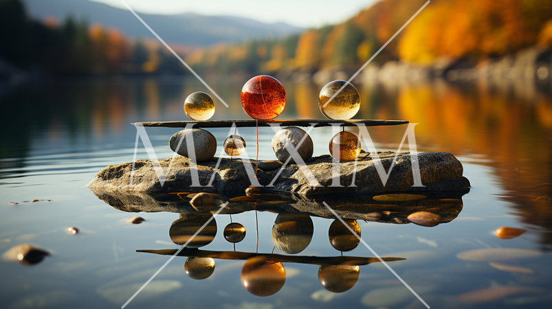 石を積んで作った作ったバランスアート：精緻CG