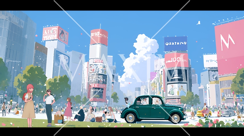 大都市のビル街（ポップでキュートな表現）