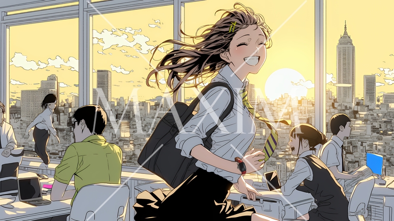 仕事の成功を心から喜んでいるビジネスパーソン