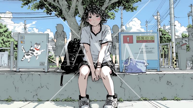 学校でいじめられていじけている女子生徒