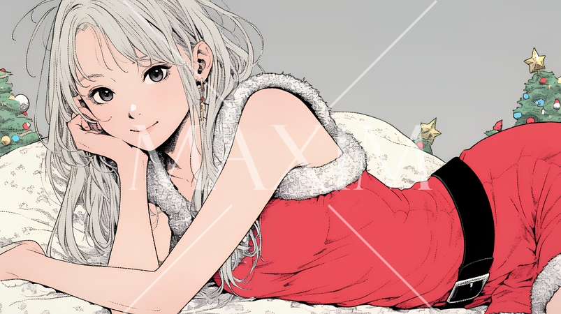 女性のサンタクロース（サンタのコスプレイヤー）