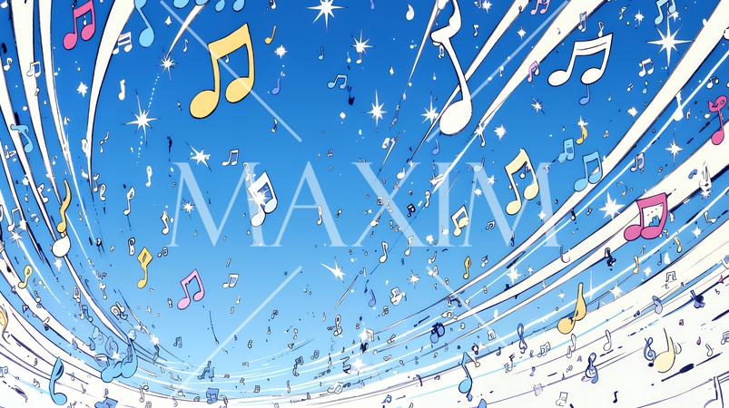 音符など音楽記号をテーマにした背景画像