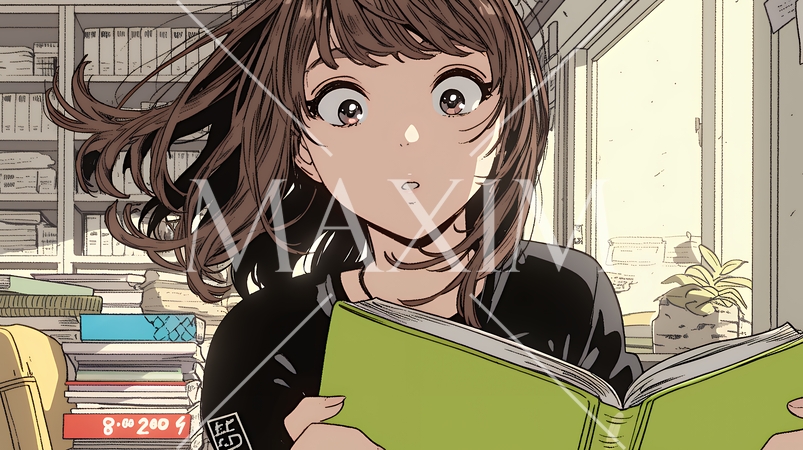 資料を見て驚いている若い女性