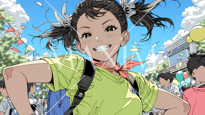 生意気な（挑戦的・自信満々・勝ち誇った）顔をしている女の子