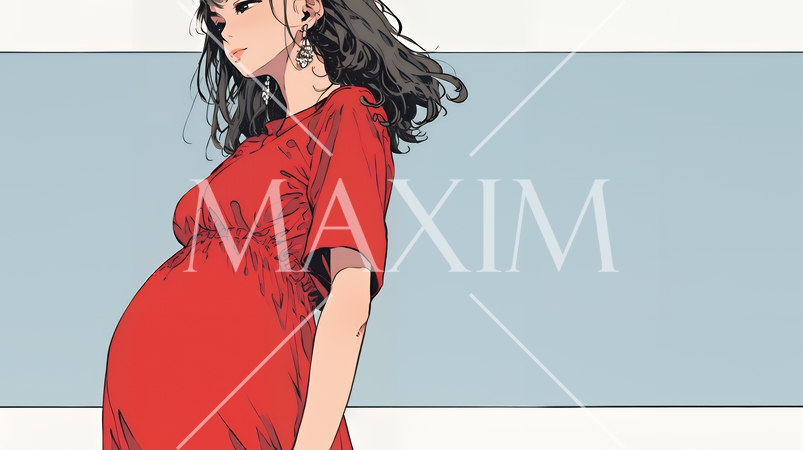 妊娠している若い女性