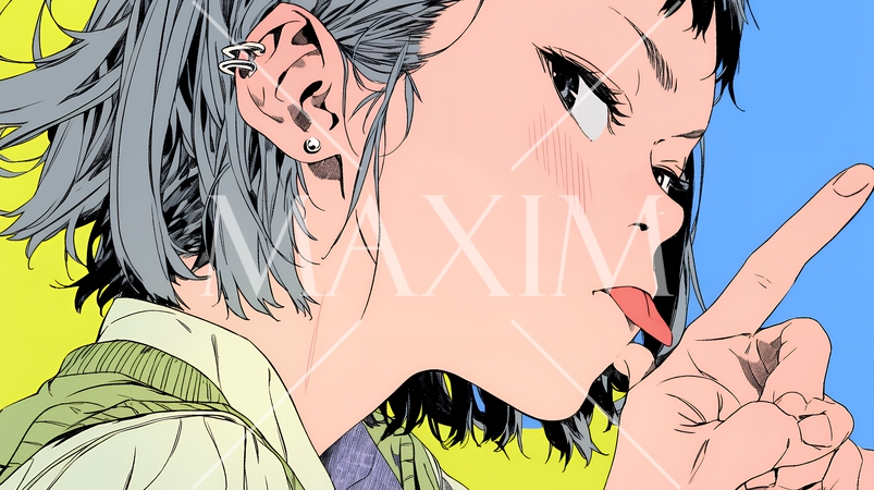 あっかんべー：舌を出して思いっきり相手を馬鹿にしている様子