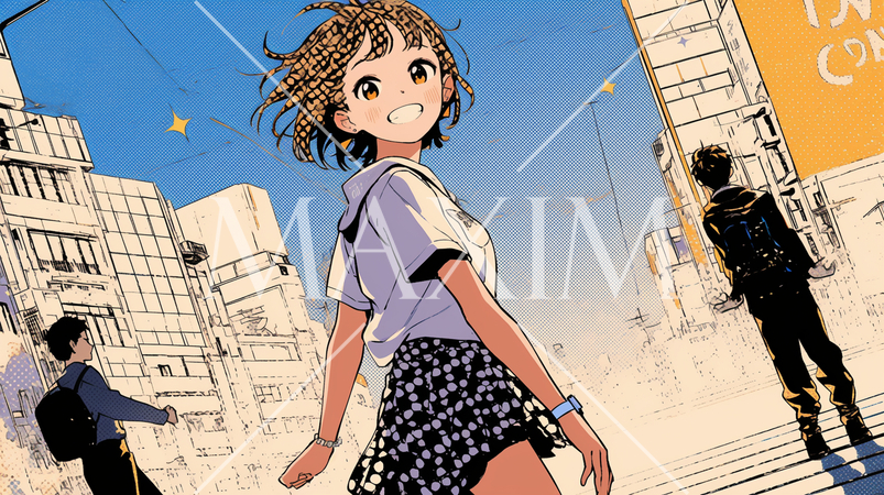 町歩き中の若い女性