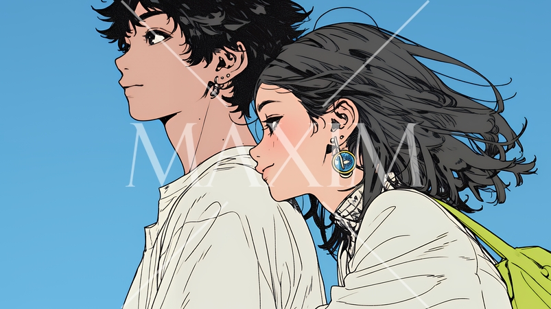 希望に満ちたライフスタイルを過ごす若いカップル：未来を見つめている