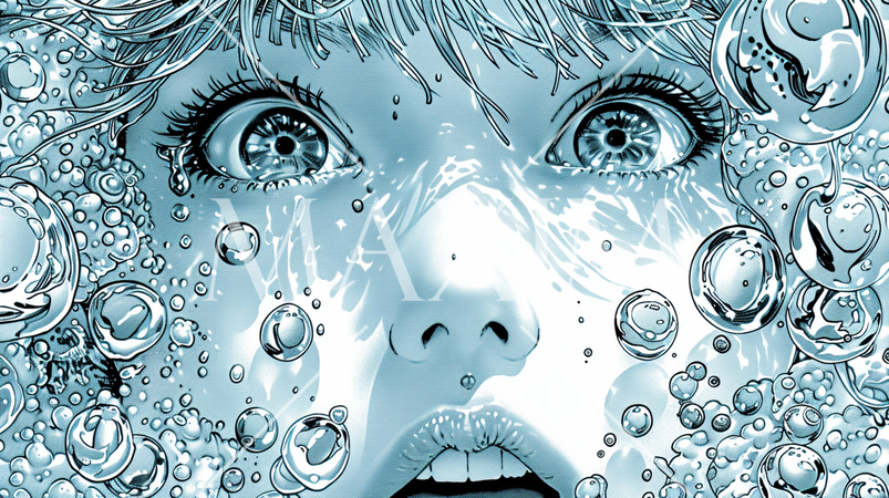 水に顔を突っ込んでいる女性