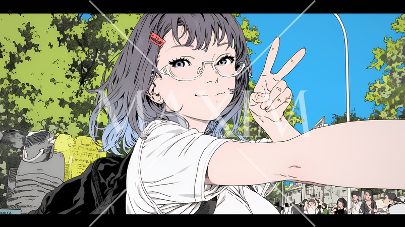 スマホで自撮りしている若い女性