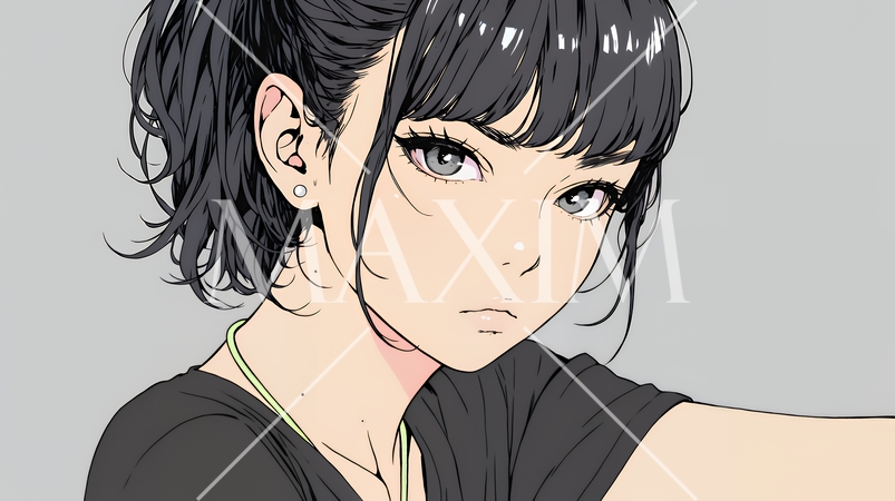 疑問や心配事、不快感、不満などを感じを感じて眉を潜めている若い女性