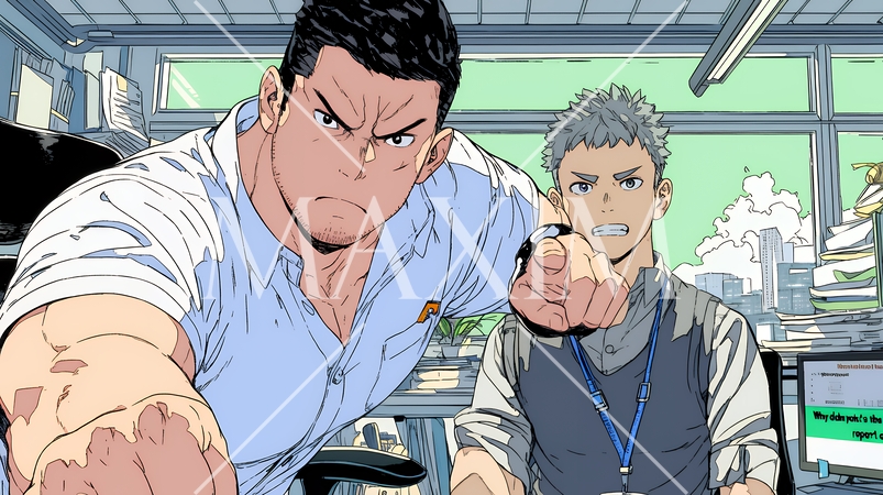 ミスした部下を叱責している上司