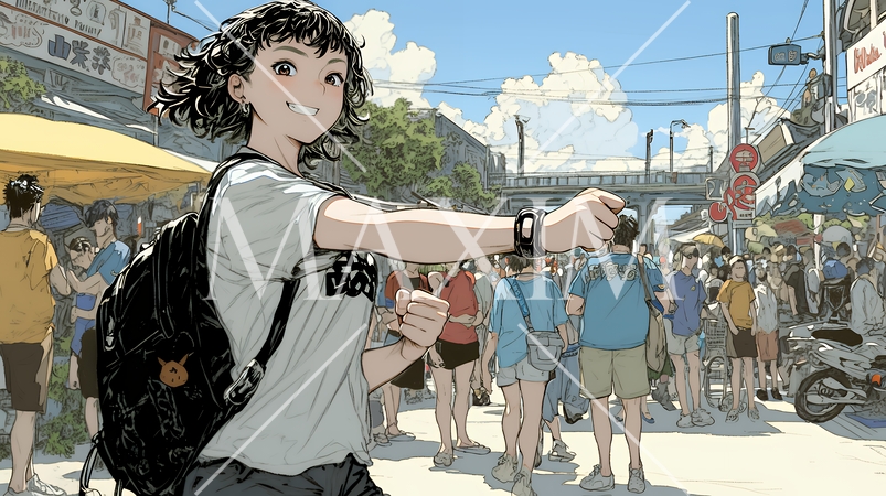 フィストバンプ（グータッチ）をしようとしている若い女性