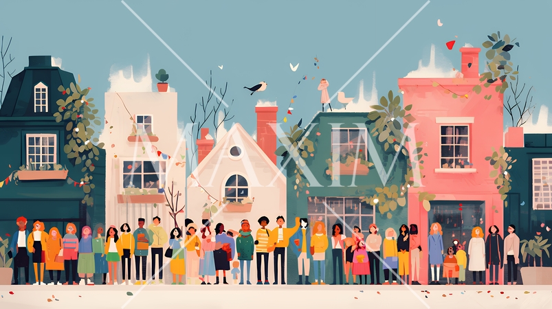 ダイバーシティ＆インクルージョン（多様性と包摂性）（シンプルな色使い）（POPな表現）