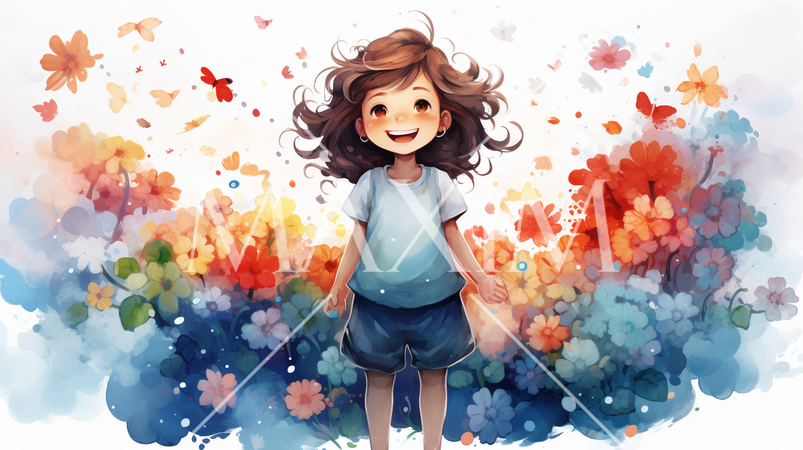 幸せな夢の中にいる少女