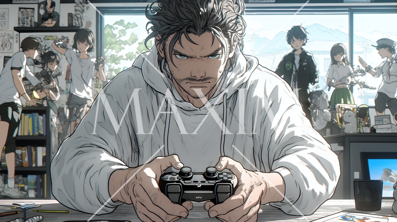 ゲームに集中する男性の手元｜コントローラーを握る若い男性のライフスタイルイメージ