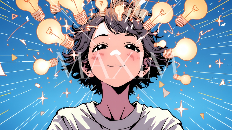 ボジティブで素晴らしいアイデアが浮かんだ瞬間