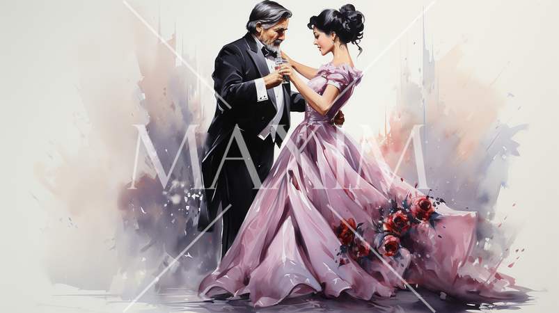 仲良く社交ダンスに興じる老夫婦