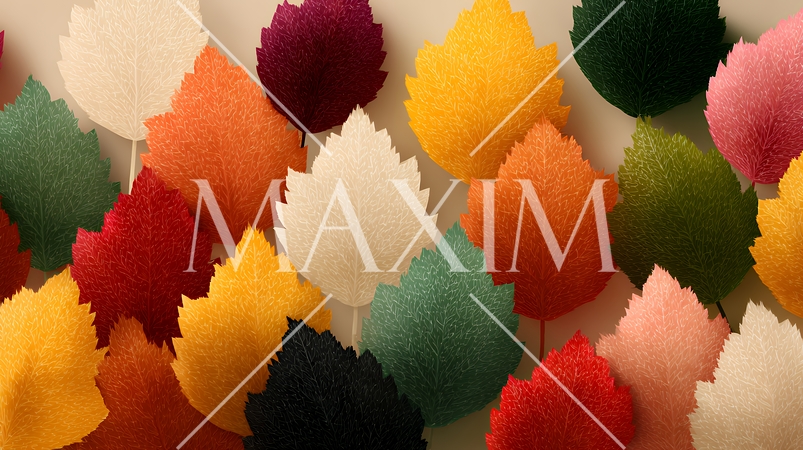 秋の紅葉の葉のフラットな背景画像