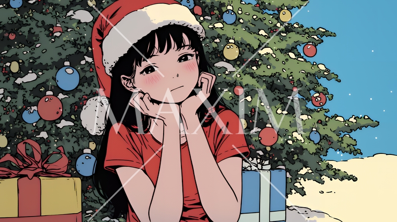 クリスマスツリーと少女