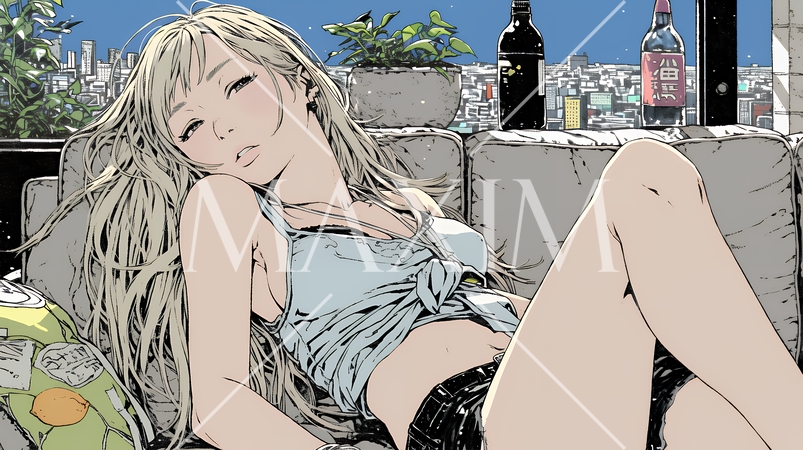 家で一人で酒を飲んで酔いつぶれた女性