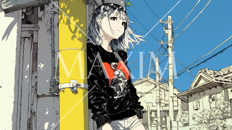 誰かを尾行している女性（ストーカー？）