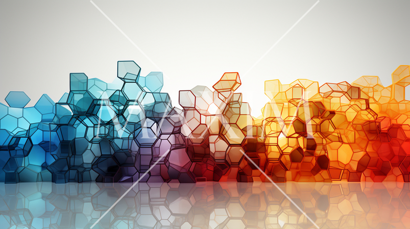 色とりどりのプラスチックブロックで構成されたジオメトリックな背景