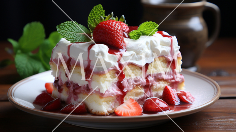 イチゴがたっぷりのったケーキ