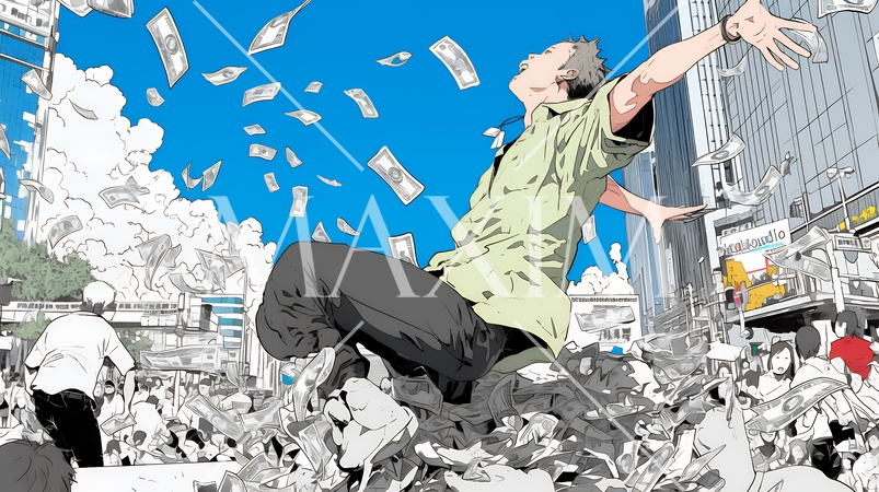 東京に空からお金が降ってきた