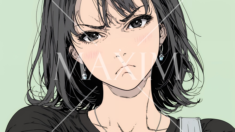 嫌悪の表情を浮かべている若い女性