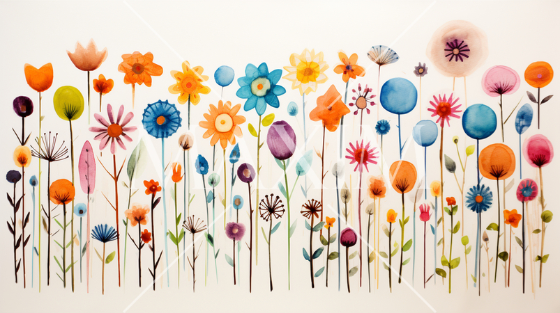 色とりどりの切花がある背景イメージ色とりどりの切花がある背景イメージ