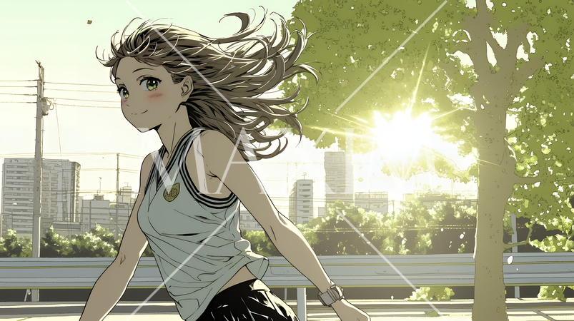 未来に向かって歩き出す女子高生