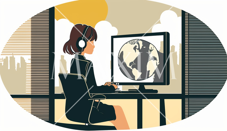 ビデオ会議：遠隔会議、オンラインコラボレーション。