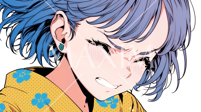 くしゃみをした若い女性