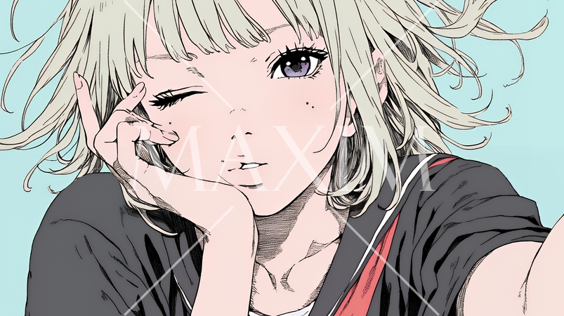 投げキッスをしている若い女性