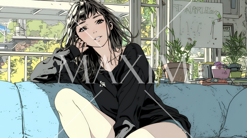 ため息をついている若い女性