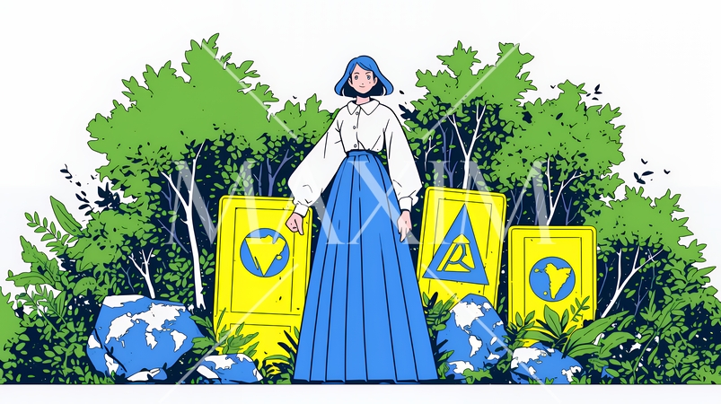 ESG経営とサステナビリティのビジネスコンセプト｜環境・社会・ガバナンスを表す企業向けイラスト