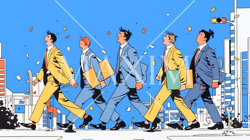 定時退社で帰宅を喜ぶ会社員｜ワークライフバランスと働き方改革のビジネスイメージ