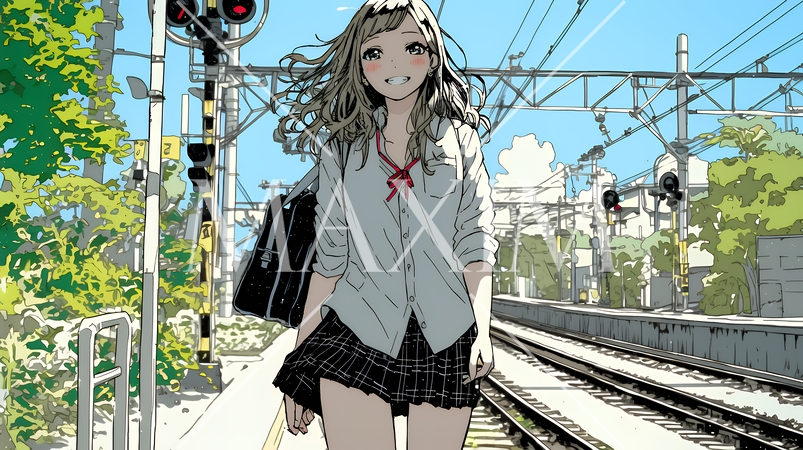 未来に向かって歩き出す女子高生