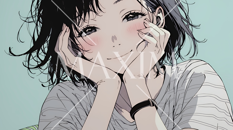 「うふふ」と微笑んでいる若い女性