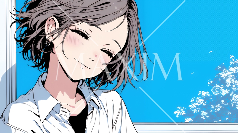 笑顔一杯の若い女性