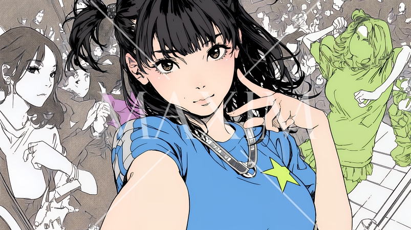 クラブで踊っている若い女性