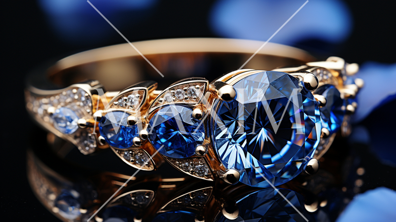 豪華なサファイアの指輪