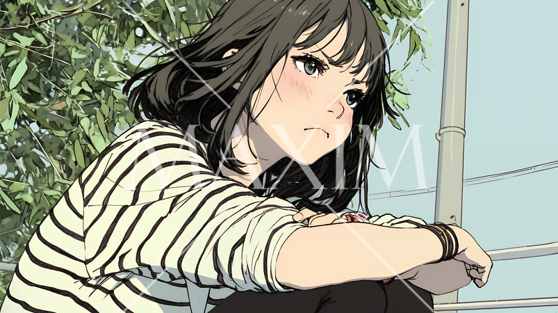 「ふん！」という表情でそっぽを向いている若い女性