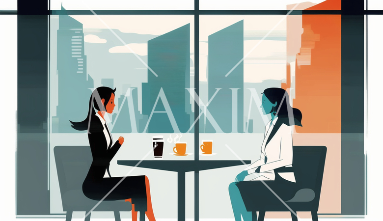 クライアントと商談中の女性：クライアントとのミーティング、顧客対応。