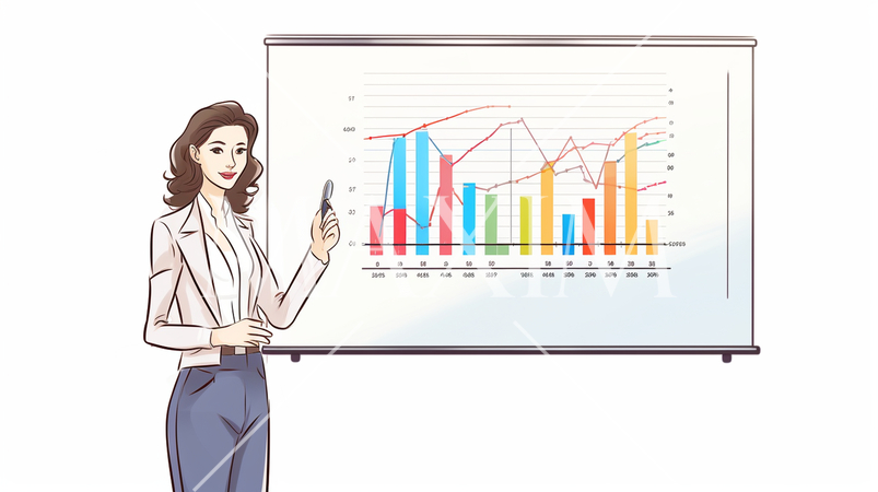 ビジネスプレゼンテーションをしている女性